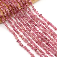 natural gravel chip beads irregular pink tourmalines loose stone beads for making jewelry necklace size 3x5 4x6mm length 40cm