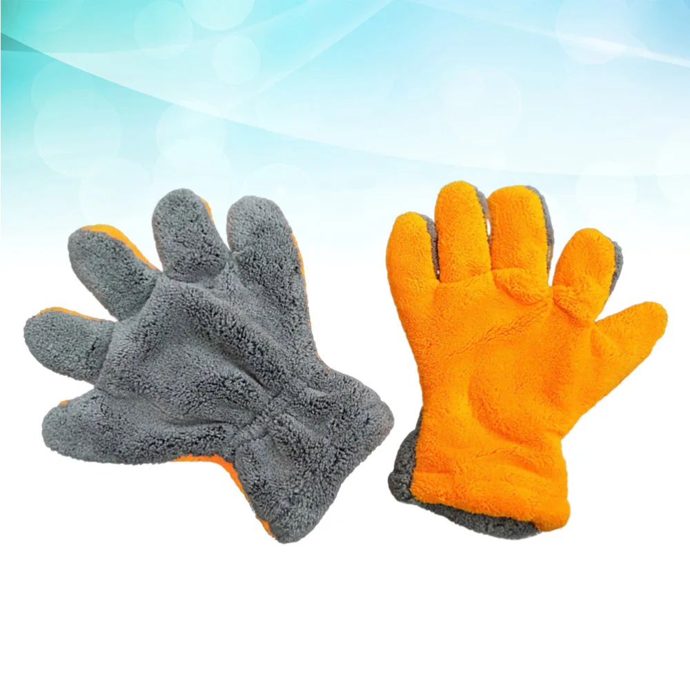 

Quick Dusting Mitt Finger Dual-side Coral Fleece Car Wash Duster Mitt Lint Scratch Free Car Washing