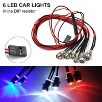 6 led light kit headlight taillight replacement 110 rc car model remote control toy crawler car parts 2 red 2 white 2 blue