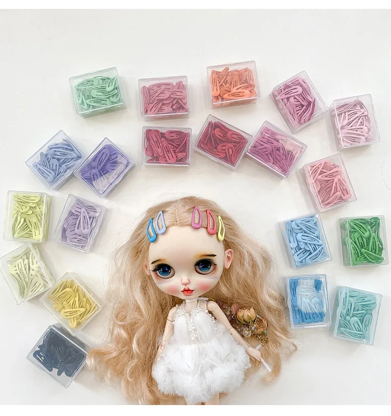 

2020 New Dog Hair Clip 3cm Paint Epoxy Color Candy Color Cute Water Drop Clip Doll Hair Accessories