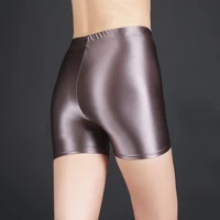 sexy women candy color safety shorts pants oil gloosy seamless high waist panties shiny bottom wear plus size sexy f25