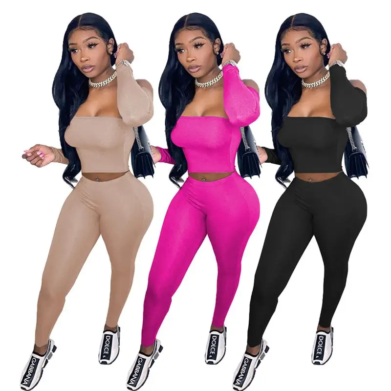 

ZOOEFFBB Autumn Backless Casual Two Piece Set Women Long Sleeve Sporty Top Leggings Matching Sets Streetwear Stretchy Outfits