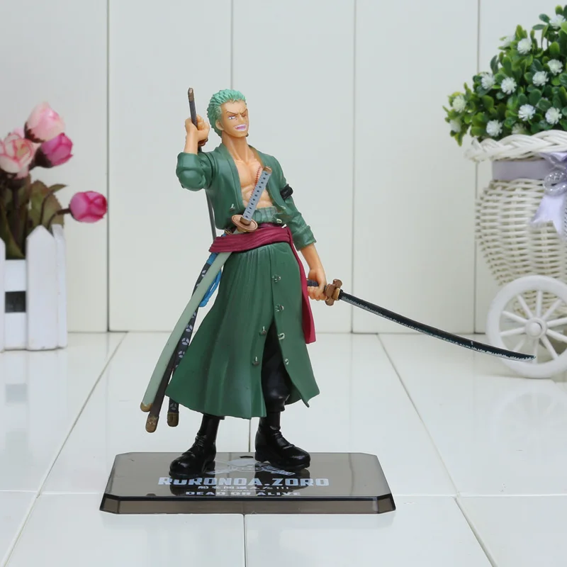 Аниме one piece Figure Roronoa Зоро фигурка битва Версия ренгоку онигири Зоро ПВХ модель куклы 13-26 см игрушки - Цвет: 1397 18cmzoro bag