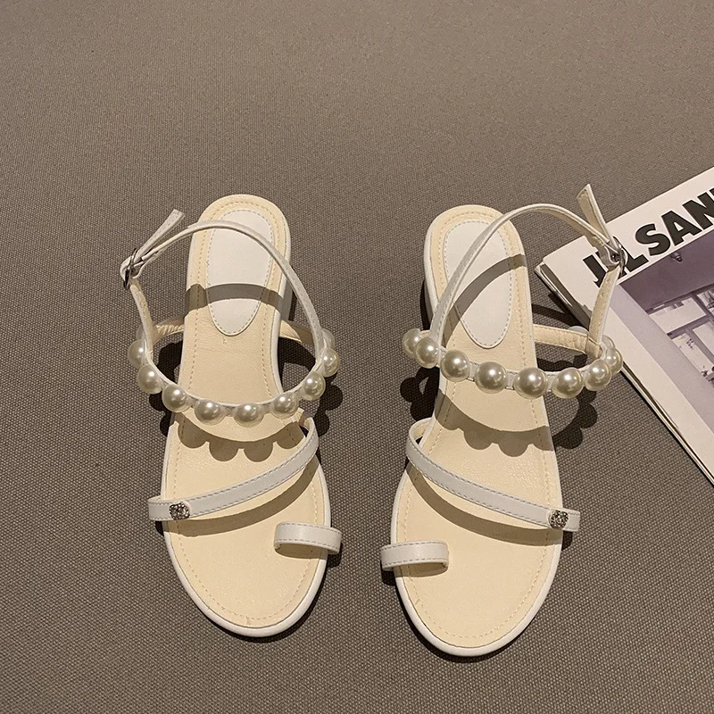 

Roman Sandals Fashion Womens Shoes 2021 Buckle Strap Suit Female Beige Summer Heels Med Flip Flops Platform Gladiator Luxury New