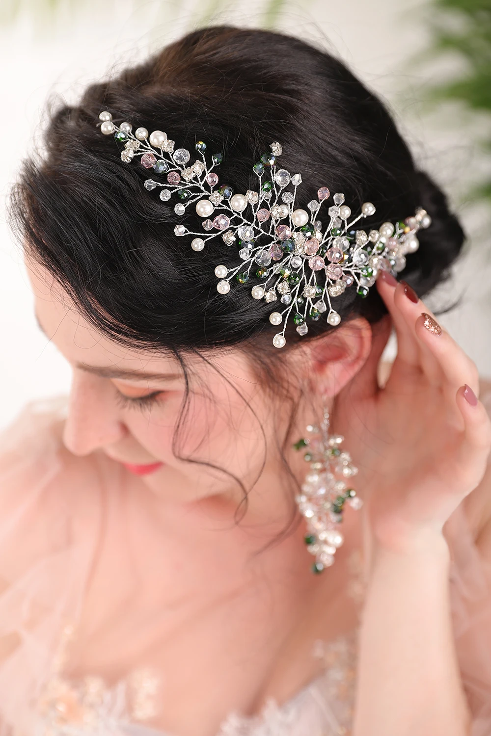 Женский комплект из повязки для волос и сережек|Свадебные головные украшения| |