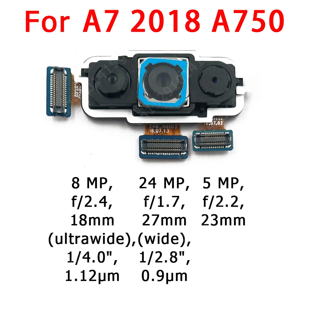 Оригинальная передняя задняя камера заднего вида для Samsung Galaxy A7 2018 A750 Основная