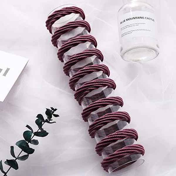 10pcs Red 10 шт./партия Женский однотонный резинки для волос лента для волос базовые эластичные резинки для волос конский хвост модная женская резинка для волос аксессуары - Цвет: 10pcs Red