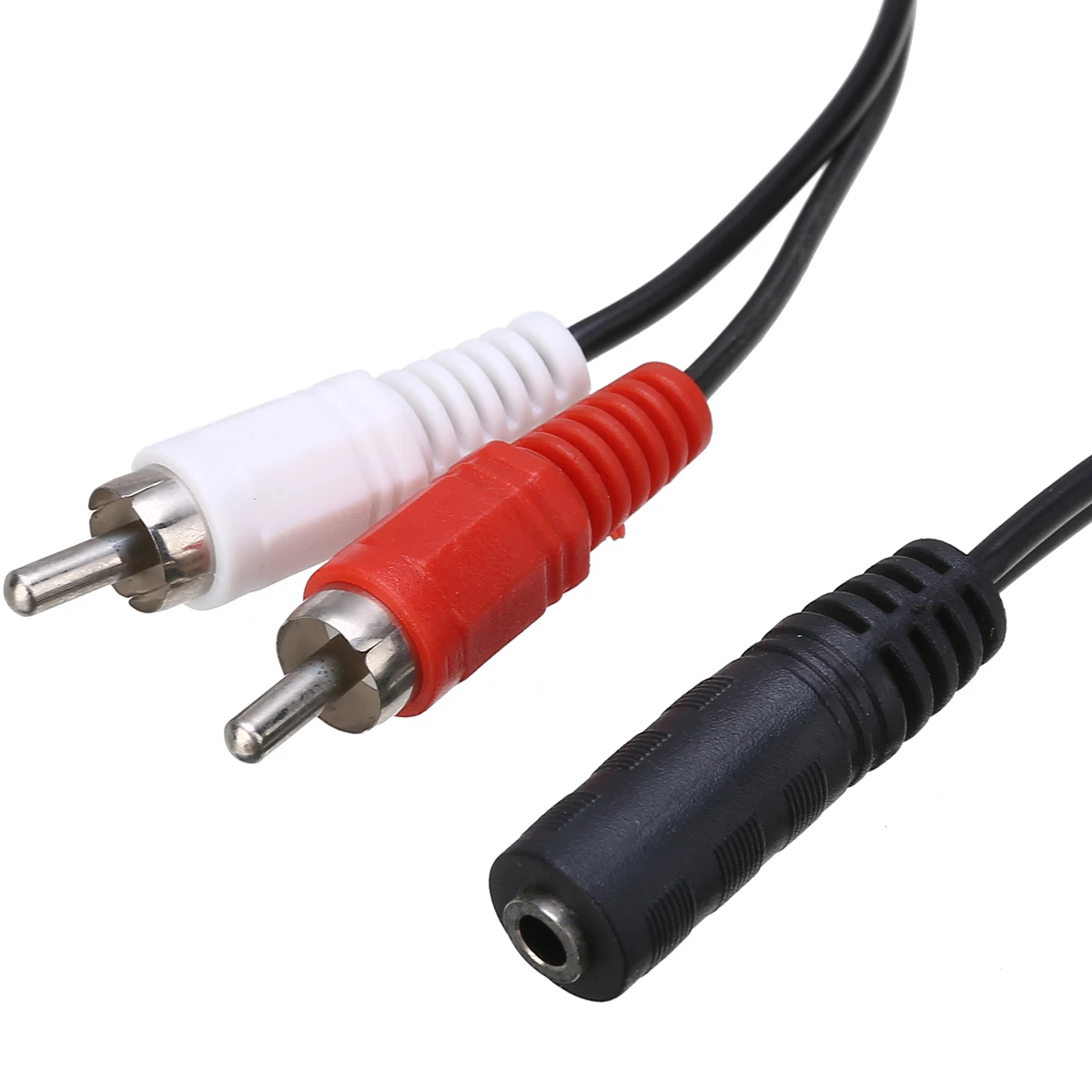 Black 3.5mm Male to 2 RCA Female Audio Mic Adapter Cable for iPhone Mini Jack Stereo Extension Line Convertor Accessories | Электроника