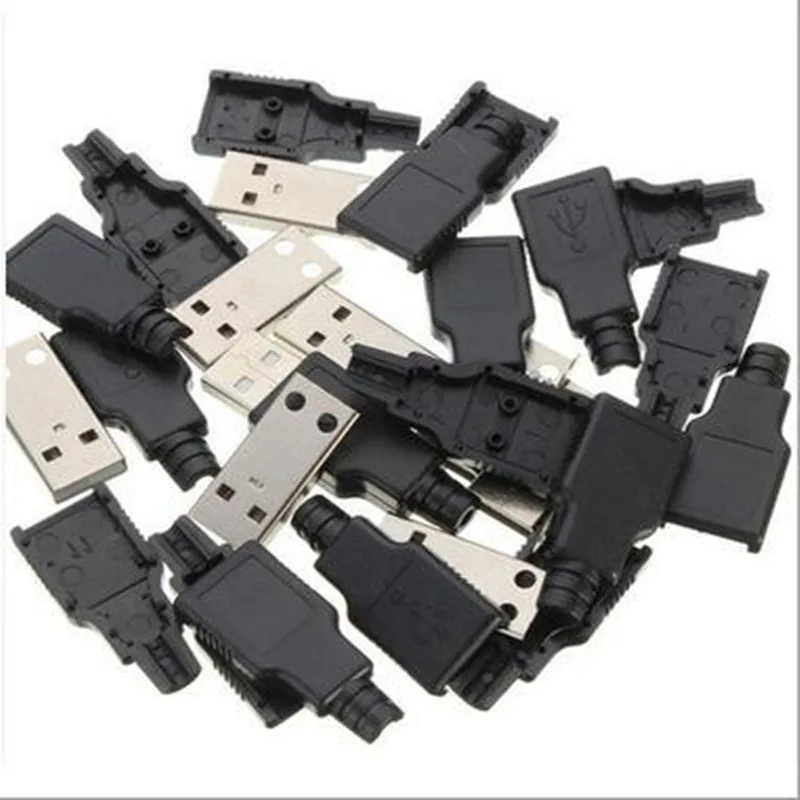 10 шт. набор из трех предметов 4 контактный разъем USB тип A штекер гнездо с черной