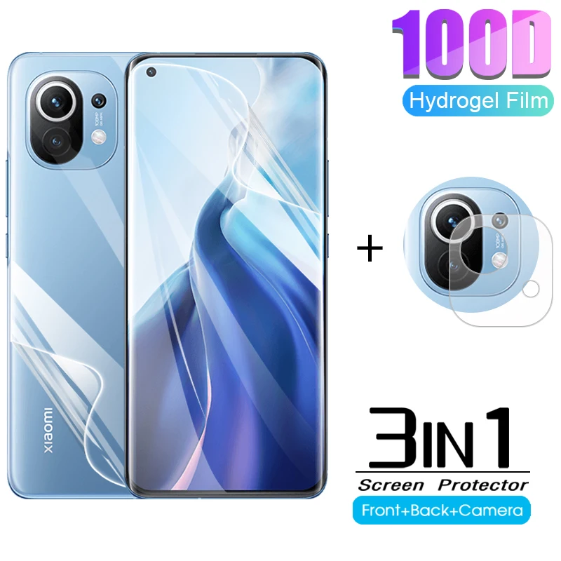 

Передняя и задняя Гидрогелевая пленка для Xiaomi Mi 11, Защита экрана для xiaomi mi11, xiaomi11, xaomi, xiami, mi11, стекло для камеры
