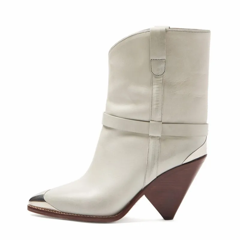 Женские ботильоны на высоком каблуке 10 см с острым носком | Обувь