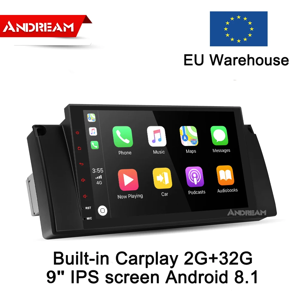 Встроенный Carplay Восьмиядерный Android 8 1 2G RAM 32G ROM 2.5D IPS экран для BMW E39 E53 GPS навигация