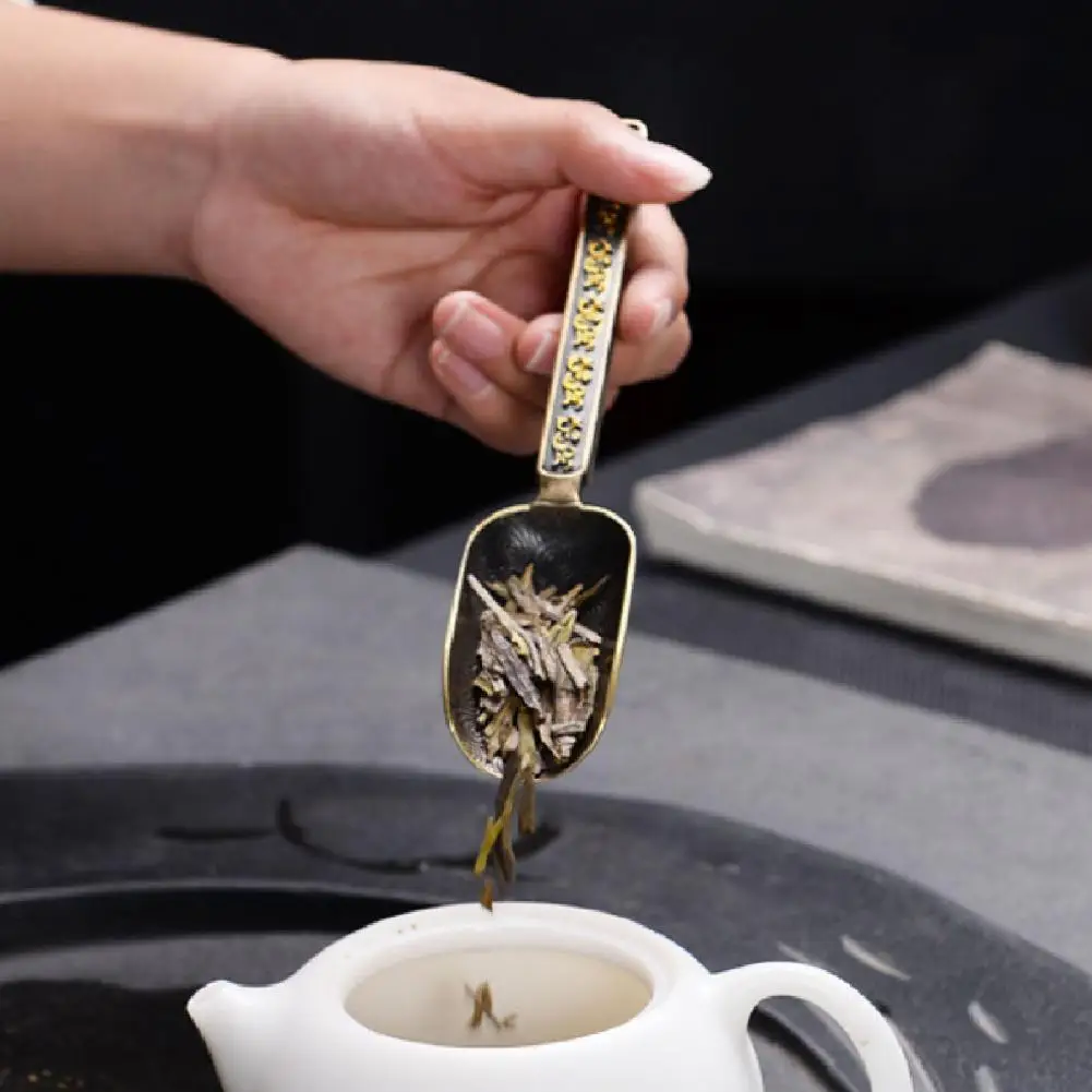 

Durable Carving Pattern Retro Small Coffee Tea Spoon Household Supplies