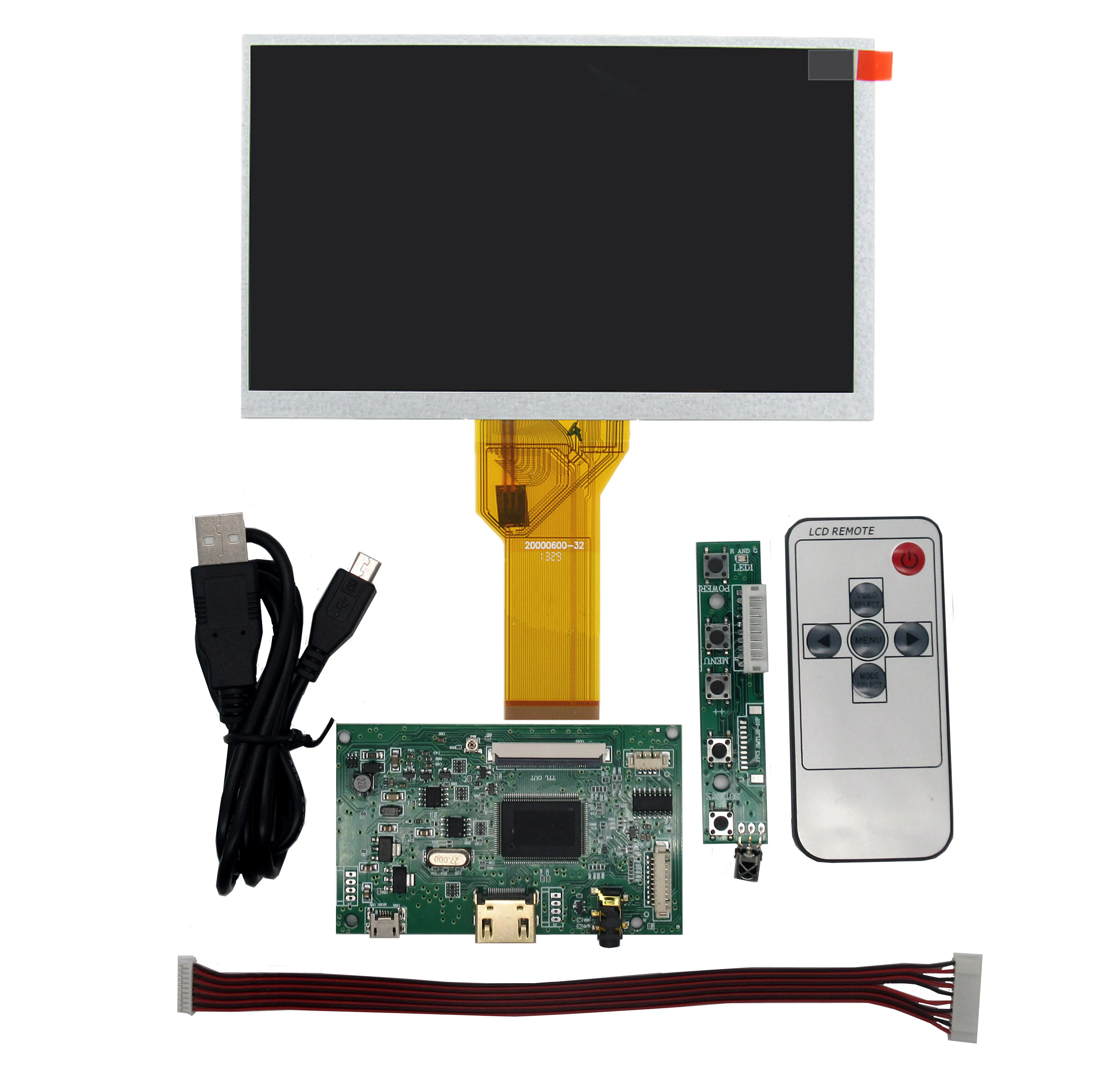 

7 Inch AT070TN94 Screen Display LCD Monitor Driver Control Board Audio HDMI-Compatible For Lattepanda,Raspberry Pi Banana Pi