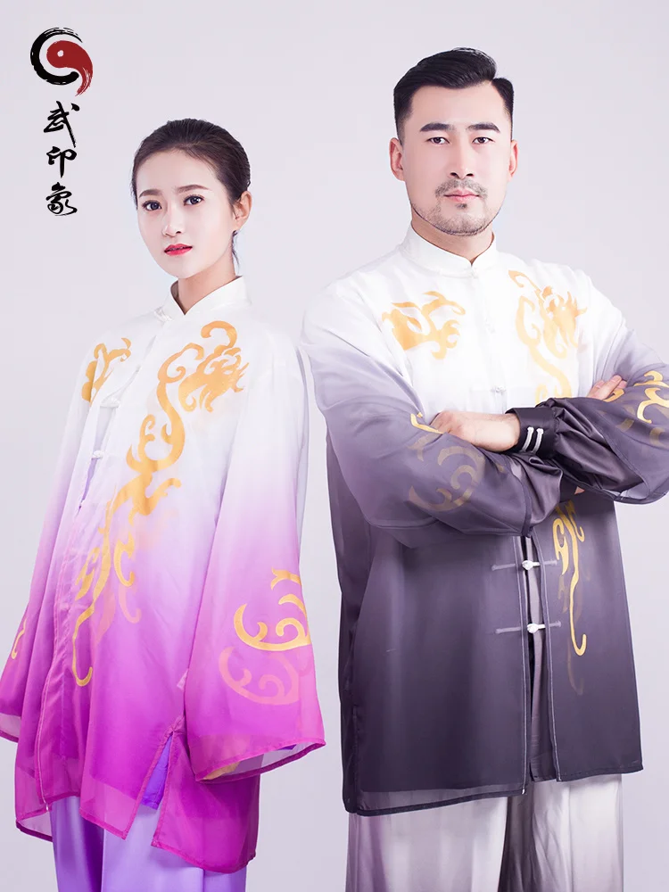 

Костюм Tai Ji для мужчин весна-осень одежда для боевых искусств для выступлений градиентный Комплект из трех предметов для женщин и мужчин нов...