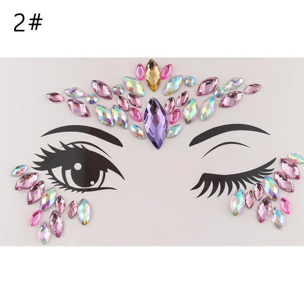 Eye 2 3D кристалл лоб головной убор стикер волосы Драгоценности блеск лицо тела драгоценные камни стразы фестиваль блестящие Временные татуировки стикер s - Цвет: Eye 2