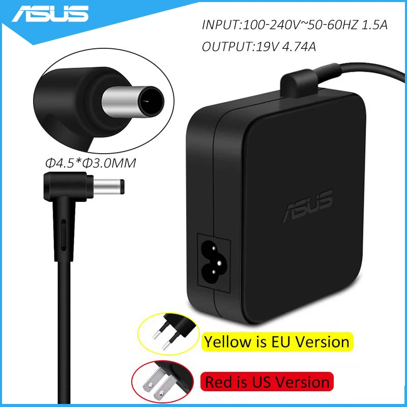 

ASUS 19V 4.74A 4.5*3.0mm AC Laptop Power Adapter Travel Charger for Asus ADP-90YD-B Power Supply Charger