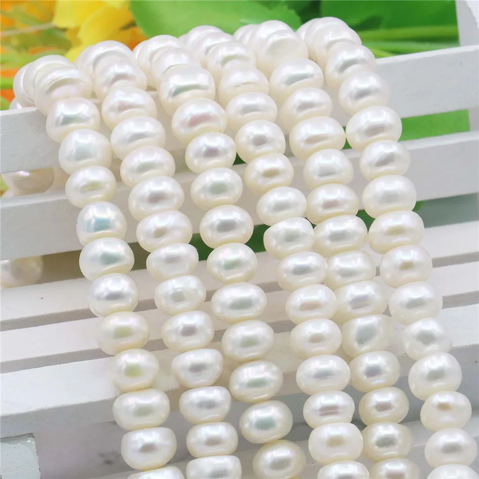 Белый пресноводный жемчуг акоя 6*8 мм жемчужные ракушки свободные бусины Женские