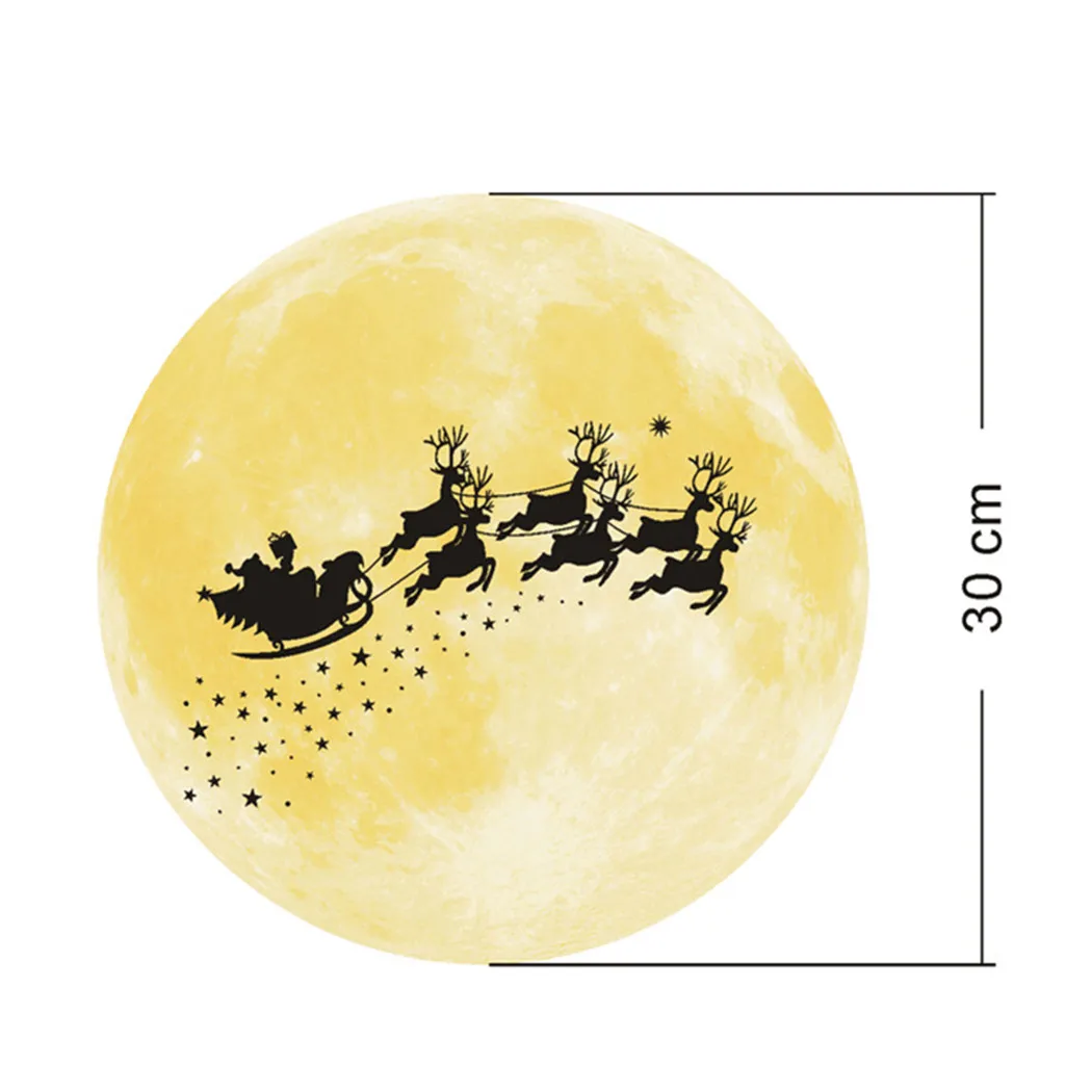 

Glowing Wall Decals Wall Stickers Posters Dark Moon Wall Stickers Round Christmas Xmas Home Decor Christmas Party Decorations