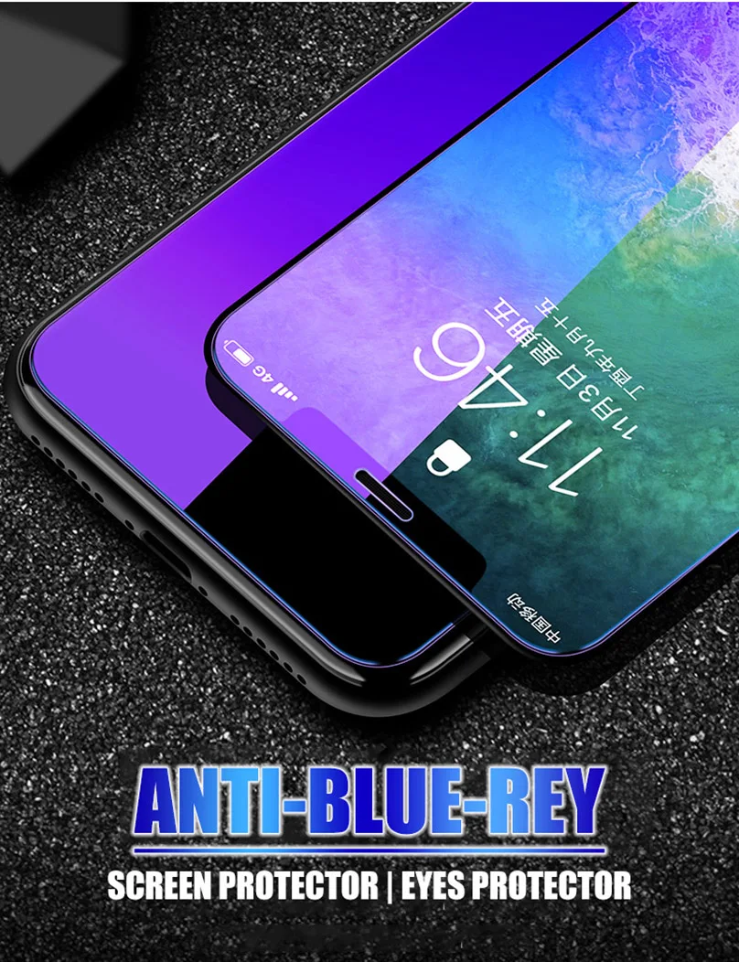 Защитное закаленное стекло с защитой от синего излучения для Iphone 11 Pro Xs Max X Xr Iphone 7 8 6s 6 Plus 5 5S Se