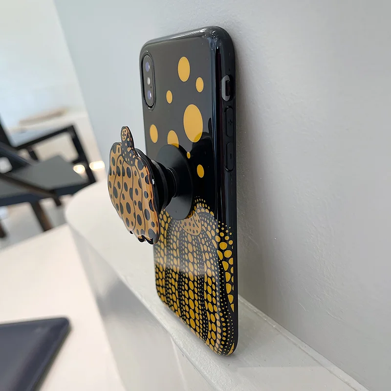yayoi kusama universal cartoon phone holder cute mobile phone expanding stand accessories for all phones finger girps pumpkin free global shipping