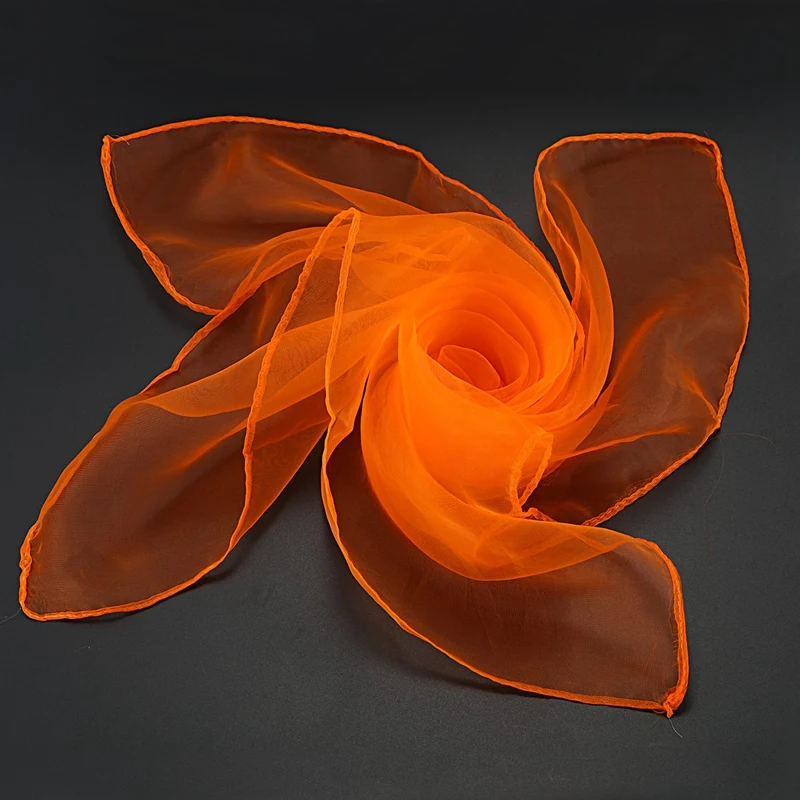 

2 Pcs Lovely Fashion Plain Square Chiffon Neck Scarf Head Scarves 70 Cm X 70Cm, Green & Orange