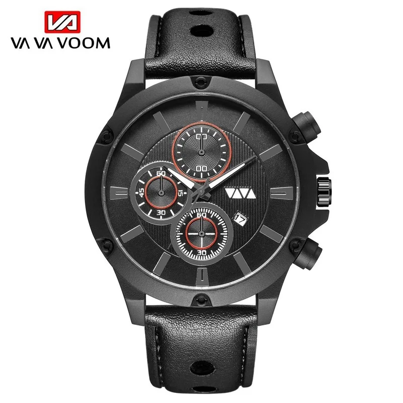 

VOOM 2021 New Brand Men Analog Digital Leather Sports Watches Men's Army Military Watch Man Quartz Clock Relogio Masculino Gift