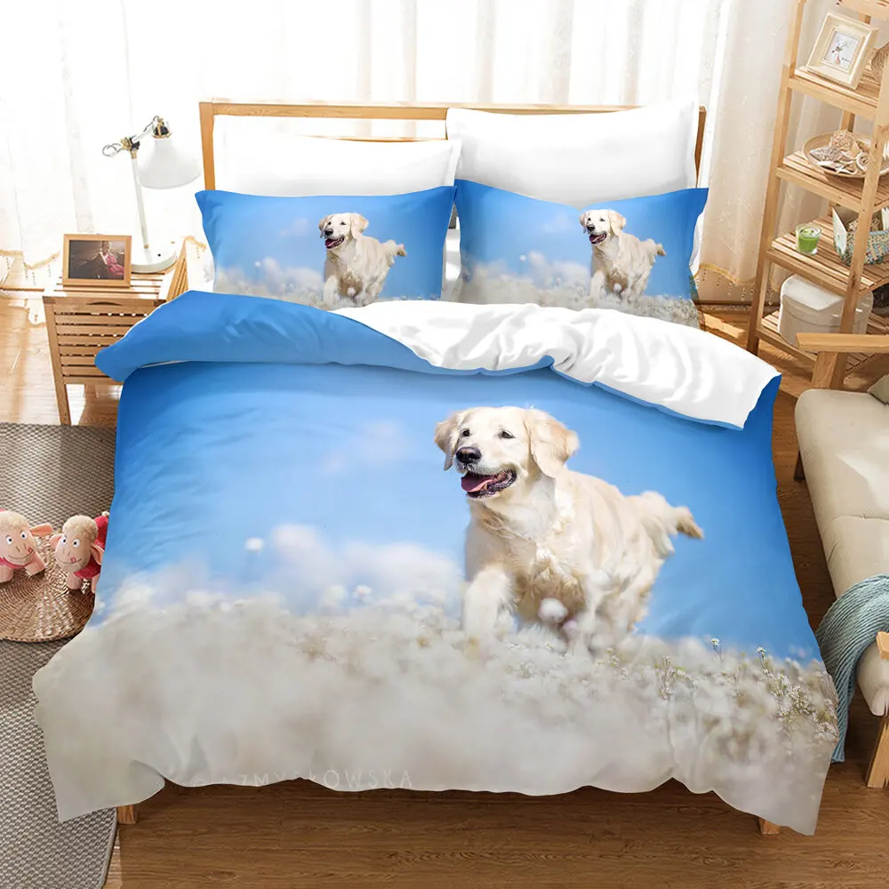 

Dropshipping SINGLE only 1 Pillowcase on vacation Queen Size Bedding For Boys Duvet Cover Set Bedding Dog N018 Animal cartoon