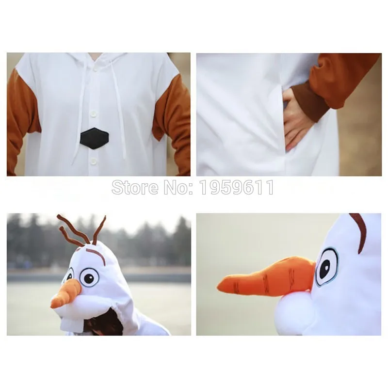 Пижамы Олаф снеговик косплей белый комбинезон для взрослых пижамы костюм|costume