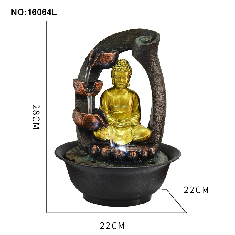 

Desktop Fountain Decoration Living Room FengShui Water Fountains Southeast Asia Home Decor Buddha Statue Waterscape Ornaments