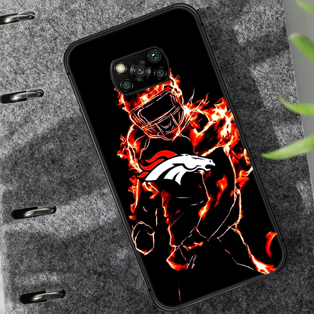 

Football Denver Bronco Rugby Phone case Cover Hull For Xiaomi Mi A2 A3 8 9 9T Note 10 Se Lite Pro black Prime Trend Bumper Tpu