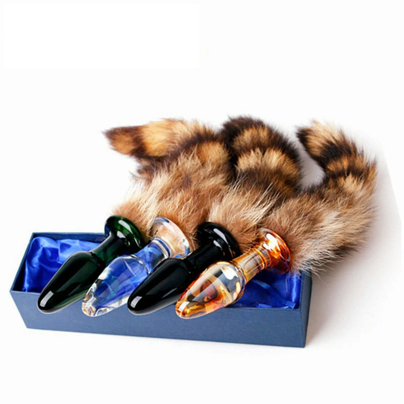 Анальная затычка в Стекло анальный Вилки лисий хвост во главе с стеклянный