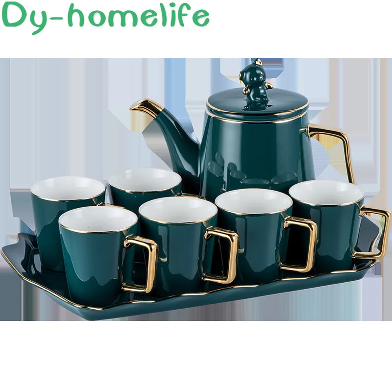 

Ceramic Coffee Tea Set Nordic Phnom Penh Green Pig Pot Lid Coffee Pot Cup Tray Set Home Afternoon Tea Set Water Set Cooler