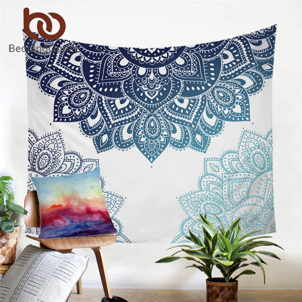 Постельные принадлежности мандалы гобелен цветочный Настенный Ковер для