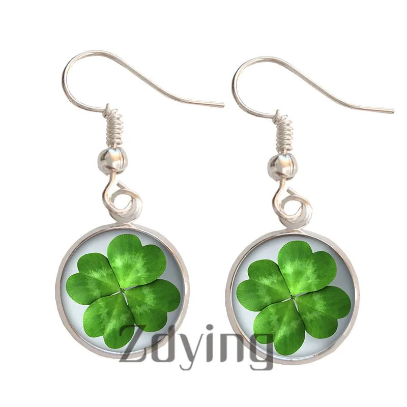 Серьги подвески в виде четырехлистного клевера zsmd очаровательные металлические
