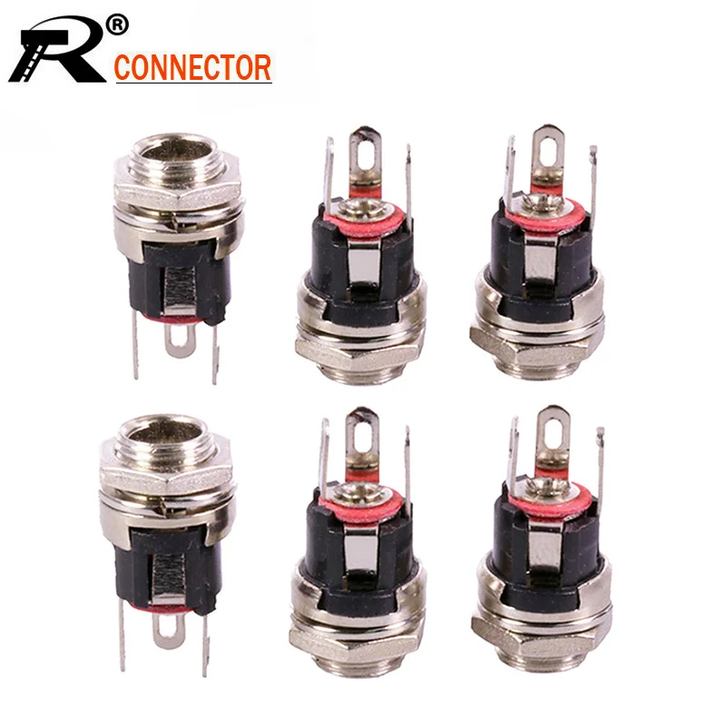 100 шт./лот Панельное крепление постоянного тока гнездо разъем питания проводной