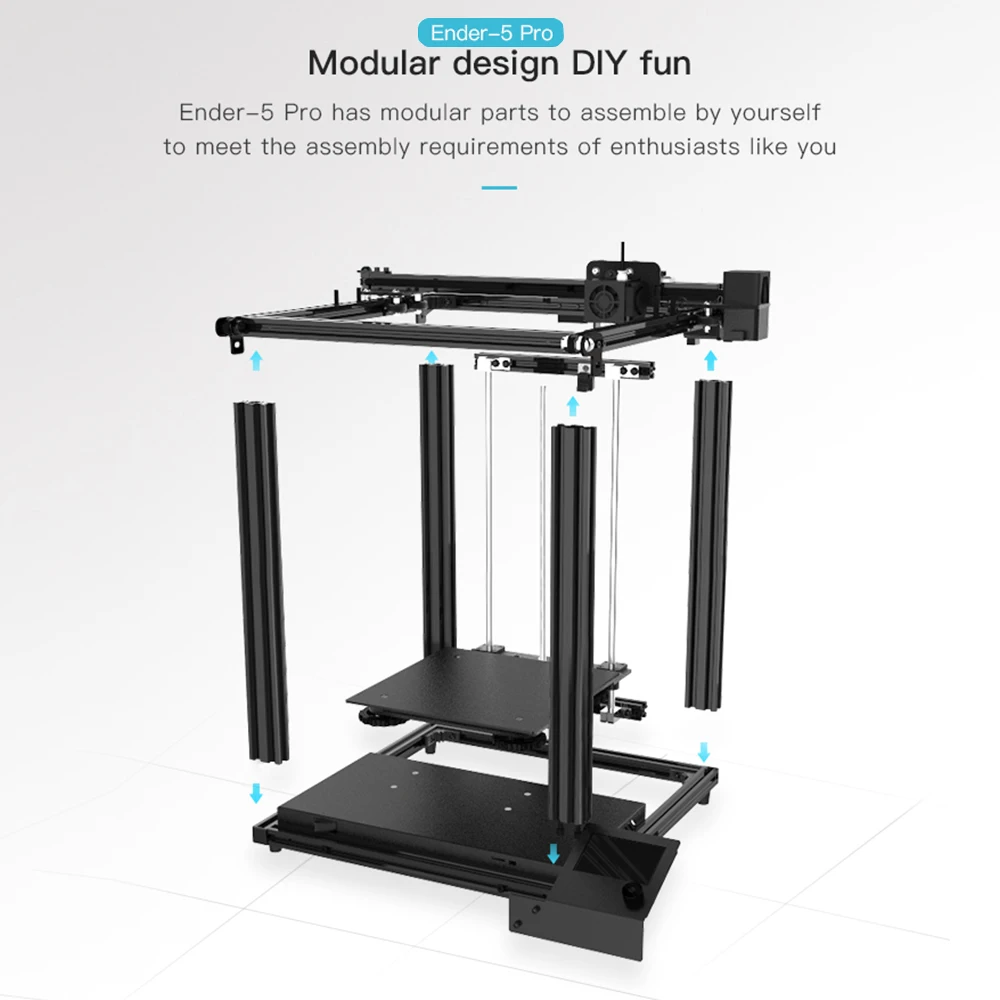Bestellen Creality 3D Ender5/Ender5 Pro 3D Drucker DIY Kit 220*220*300mm Bauen Volumen Mit Upgrade Stille Motherboard Ptfe-schlauch Extruder