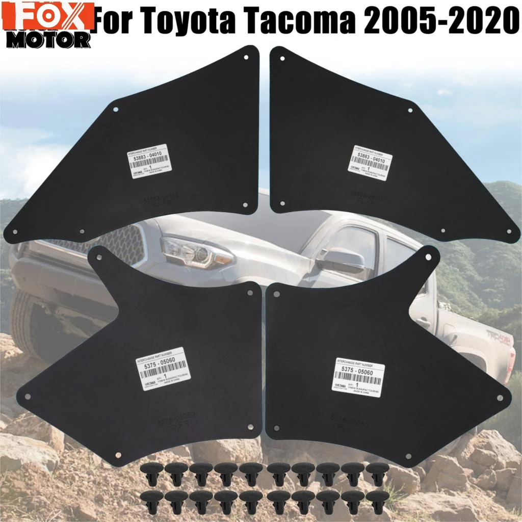 

EVA Rubber Front Rear Mud Flaps For Toyota Tacoma 2005-2020 Splash Guards Mudflap Mudguards Fender Liners Shield Apron Seals