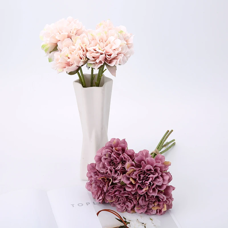 5 шт. искусственные шелковые розы-пионы