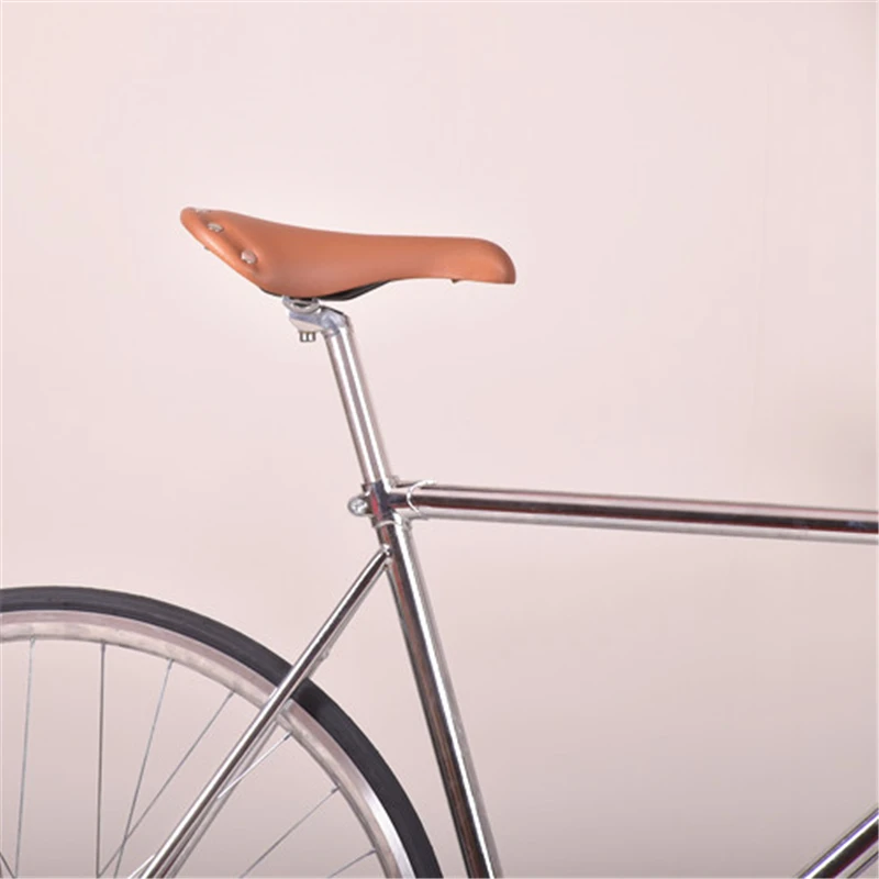 Дорожный велосипед 700C с фиксированной передачей ретро стальной серебристый