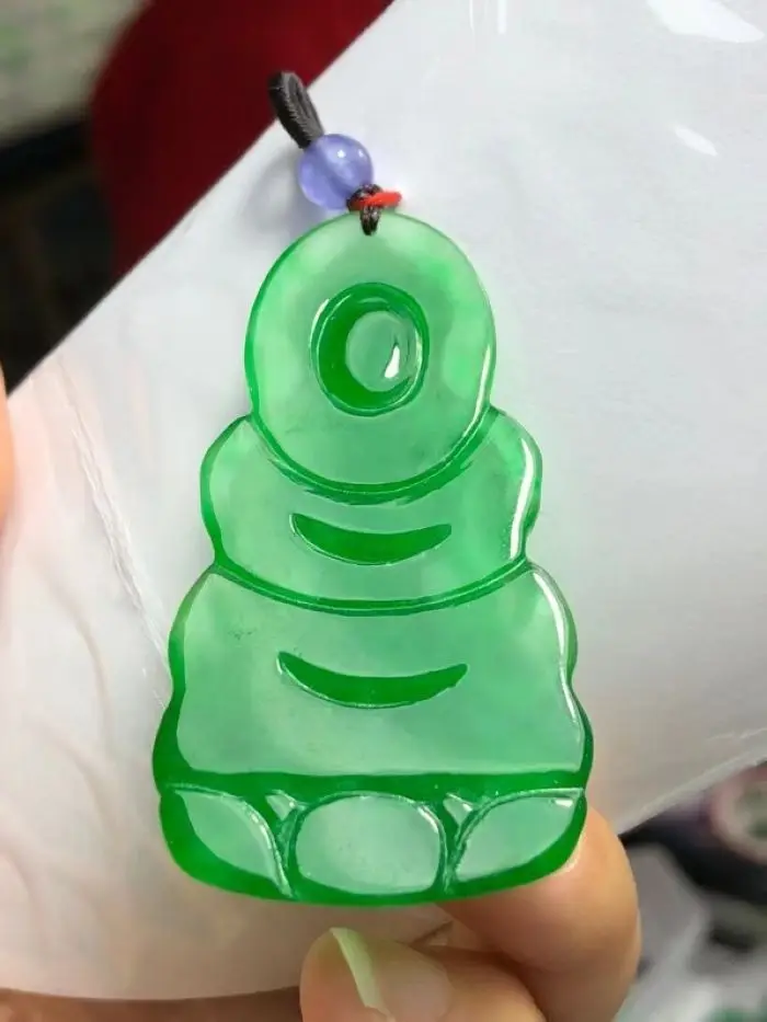 Superb Burma Green Jade Guan YIn Pendant Bless Buddha Amulet Churinga Emerald Talisman | Дом и сад