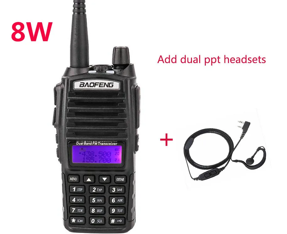 add original headset baofeng UV-82, профессиональная портативная рация на Дальний диапазон, автомобильная УВЧ-радиостанция, cb станция, ptt, гарнитура baofeng uv 82, 8 Вт, для портативного радиопередатчика, двухстороннее радио, Любительская Двухдиапазонная Мобильная радиостанция 10 км - Цвет: add original headset