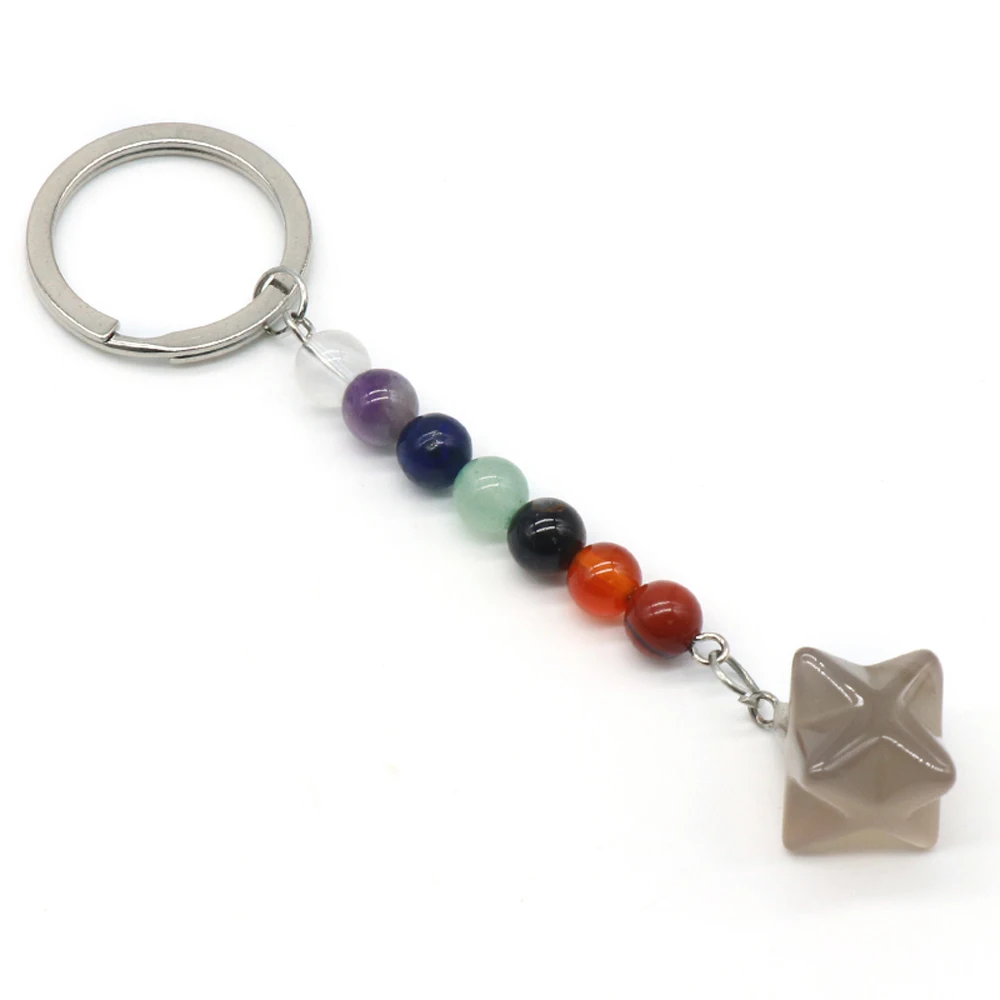 Брелок из натурального камня форма шипа подвески агата каменная цепочка для