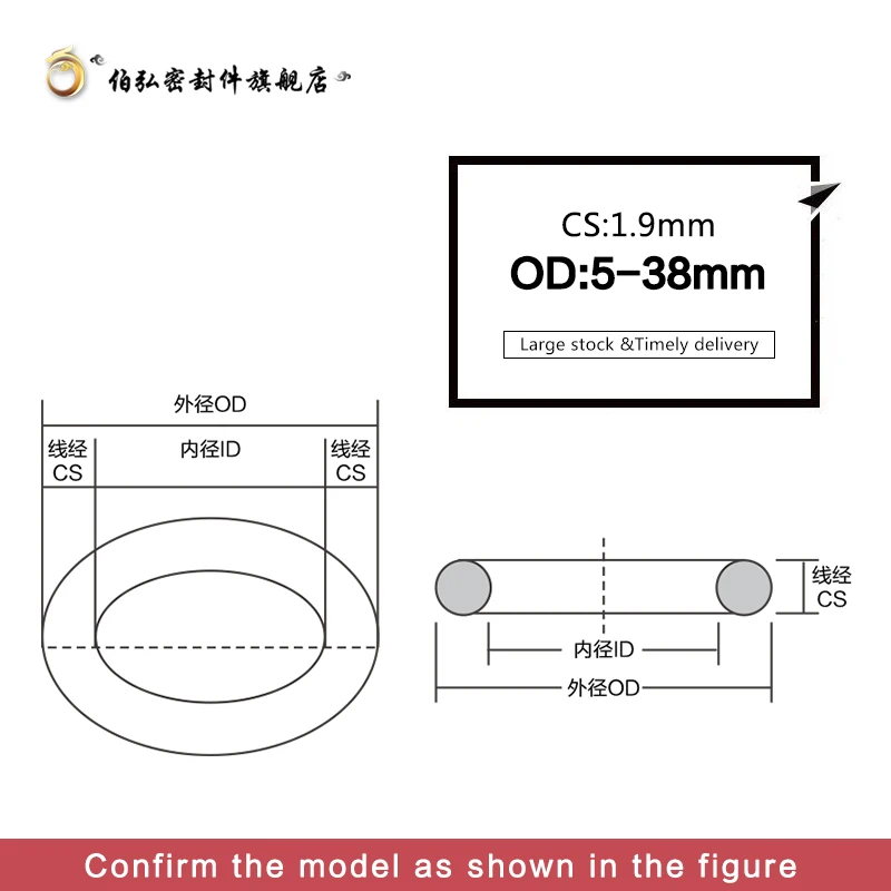 Толщина CS1.9mm многоразовый Ремонтный комплект сочетание фтора резиновое кольцо
