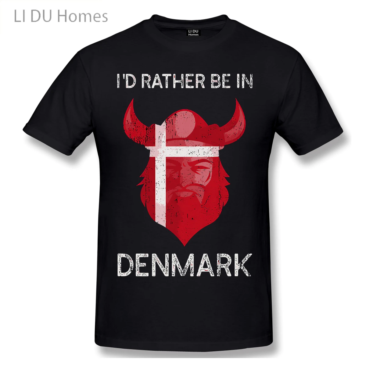 Футболка Мужская/Женская хлопковая с принтом флага Дании и коротким рукавом |