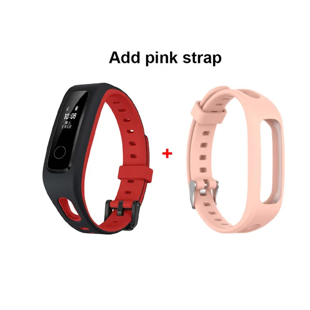 red n pink strap Умный Браслет huawei Honor Band 4 для бега, трекер, умный плавательный водонепроницаемый Bluetooth фитнес-трекер, монитор сна - Цвет: red n pink strap