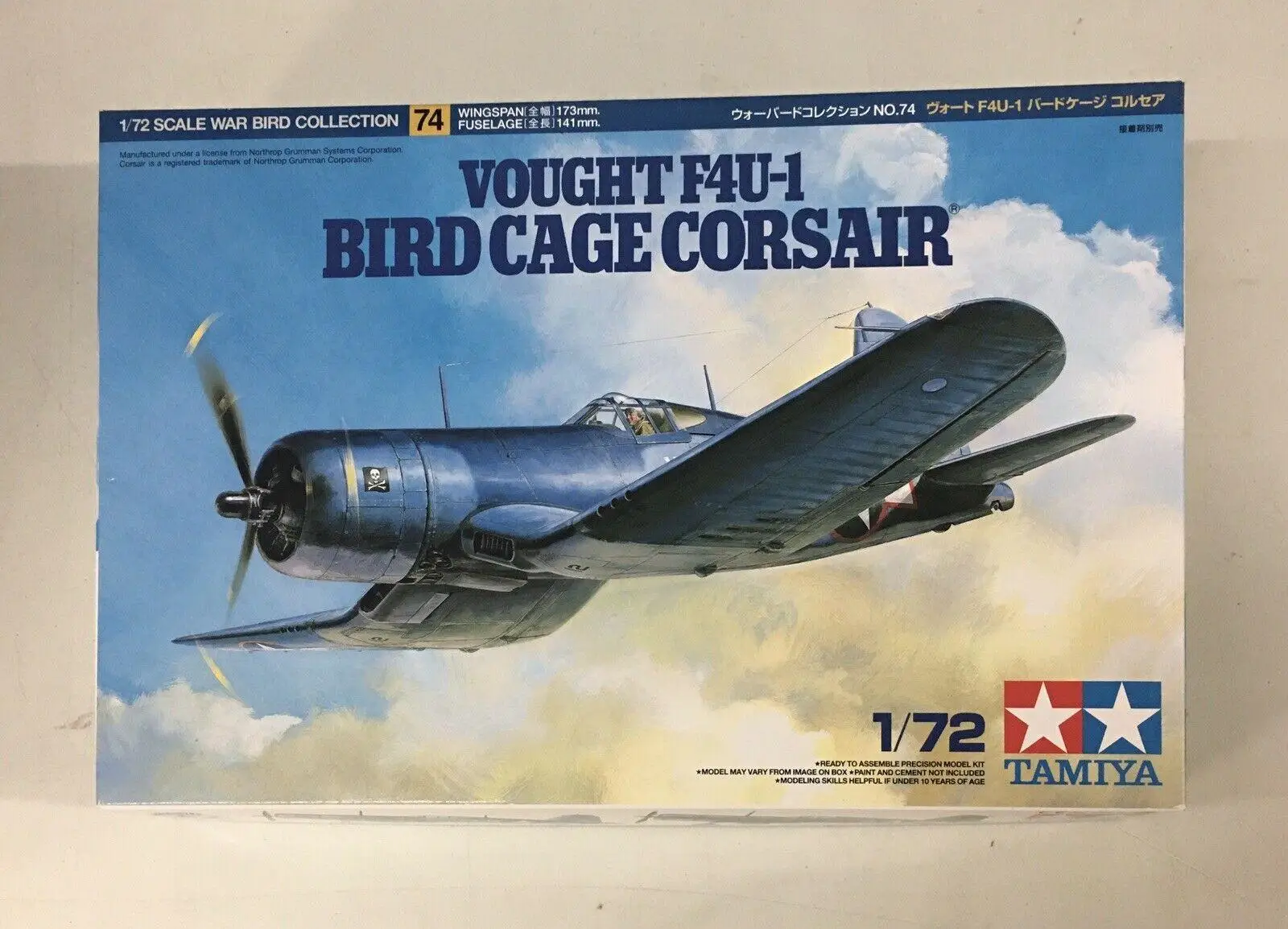 

Tamiya 60774 1/72 Aircraft Model Kit U.S.Navy Vought F4U-1 Bird Cage Corsair
