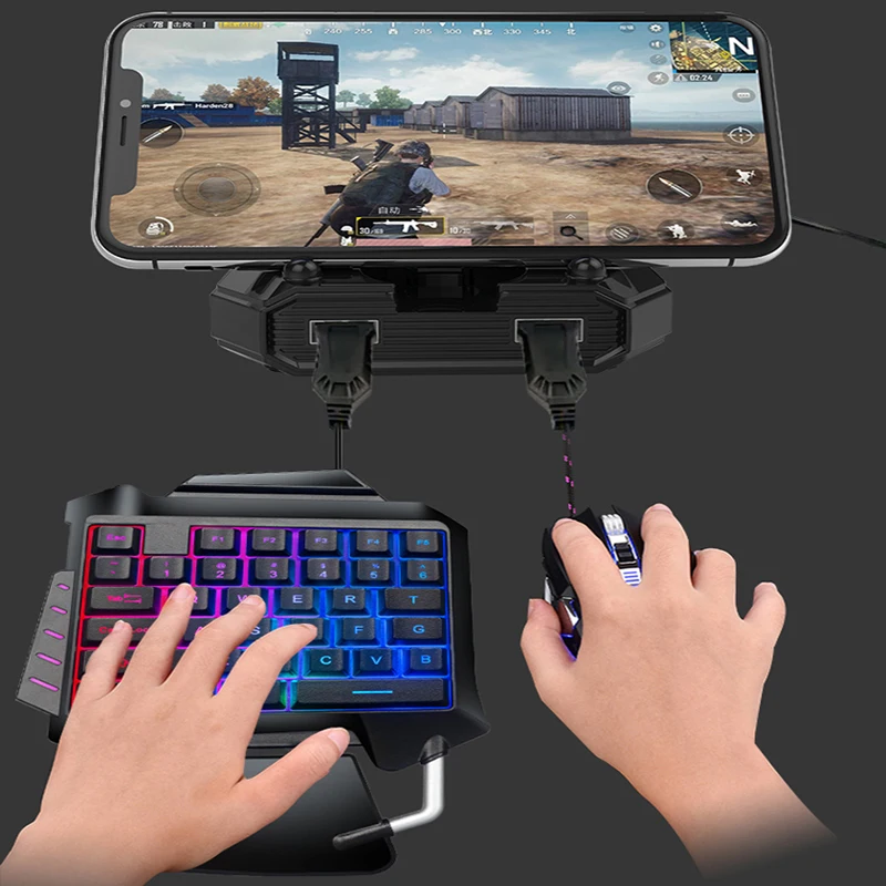 

Throne One Handed Keyboard and Mouse Set Gaming Mouse for Laptop Combo Pc Android Apple phone tablet With Backlight Game Mice