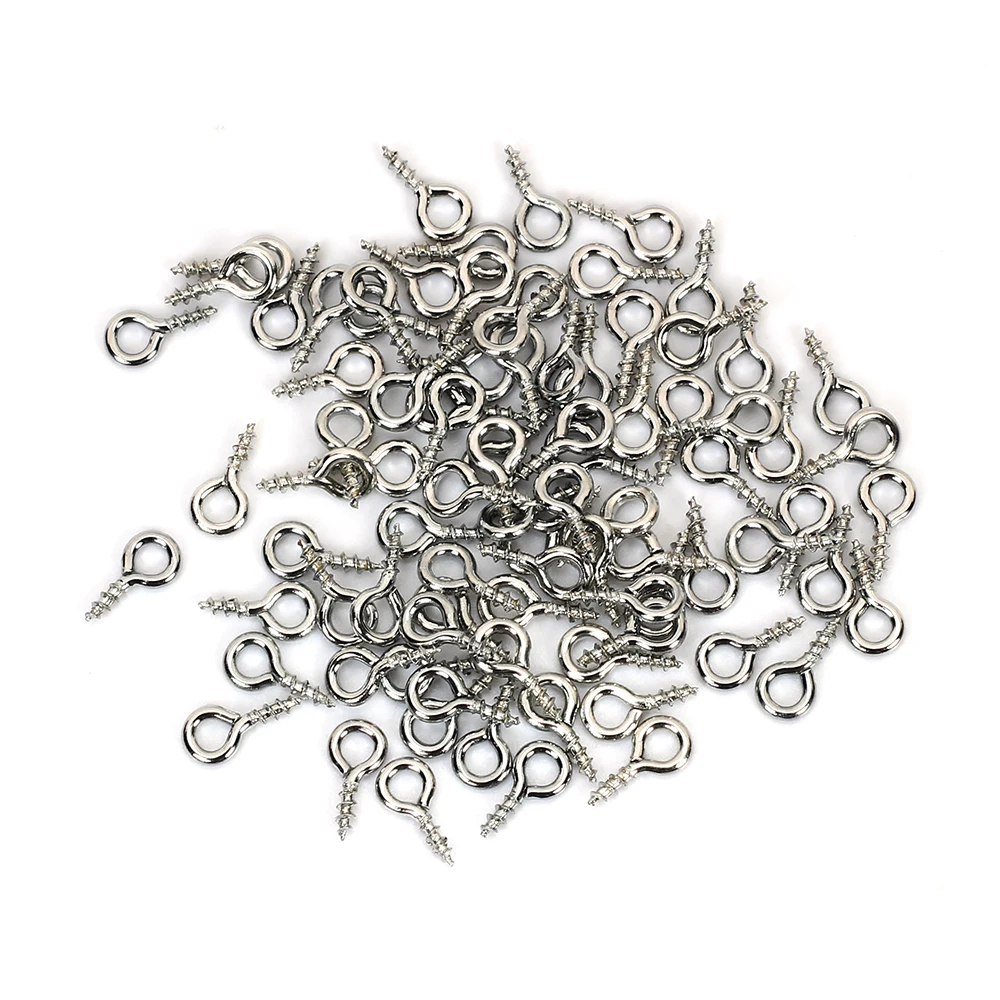 MEIBEADS 100pcs/lot 4x9mm Jewelry Screw Eye Pins Bail Findings For Pendant Top Drilled Zinc Alloy Clasps UF256 | Украшения и