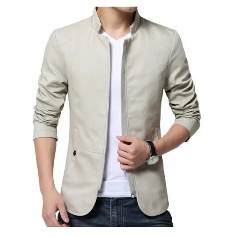 

Куртка мужская хлопковая приталенная, Повседневная бейсбольная куртка на молнии, с воротником-стойкой, модная одежда для мужчин, осень M-5XL